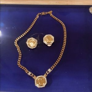 Clip earrings and necklace